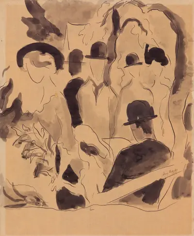 Auf der Promenade av August Macke