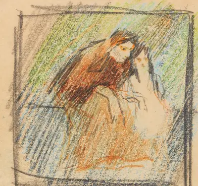 Frau mit Kind av August Macke