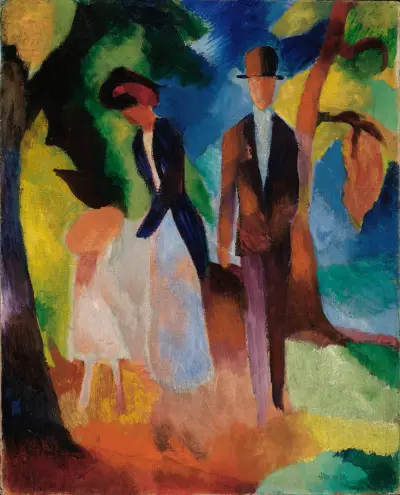 Leute am blauen See av August Macke