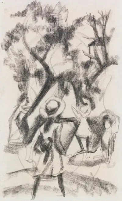 Mädchen im Park av August Macke