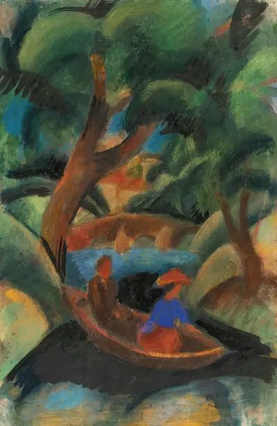 Paar im Nachen av August Macke