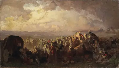 Bitva u Bråvally. Studie, August Malmström