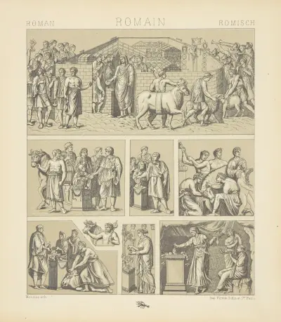 Cérémonies religieuses; les sacrifices, Auguste Racinet