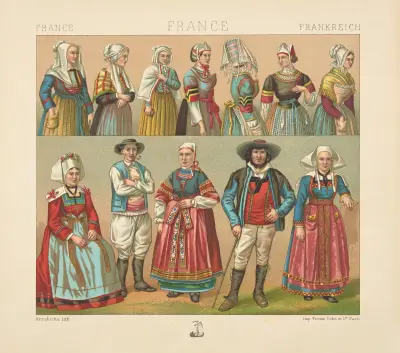Bretonische Trachten von Auguste Racinet