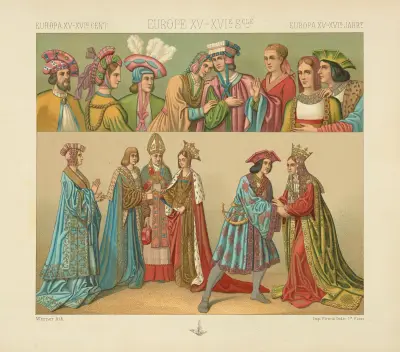 Costumes civils de la fin du XVe siecle av Auguste Racinet