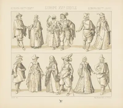 Costumes de la fin du XVIe siecle du commencement du XVIIe, Auguste Racinet