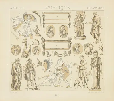 Kostüme aus Persien und Kleinasien – Möbel, die phrygische Mütze, die Amazonen usw. von Auguste Racinet