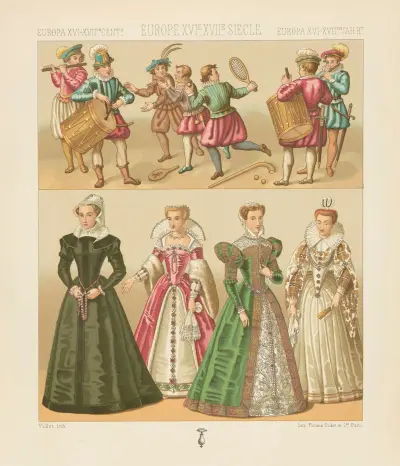 Franska adelsdamer av Auguste Racinet