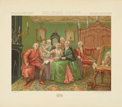 Famille bourgeoise dans son interieur – XVIIIe siecle, Auguste Racinet