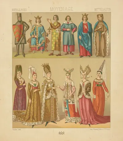 Figures historiques – costumes civils et militaires de la noblesse francaise du XIIe siecle a la fin du XIVe von Auguste Racinet
