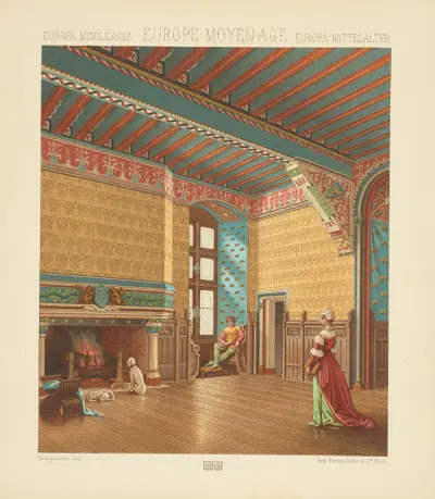 Interieur de l’habitation francais – XVe siecle av Auguste Racinet