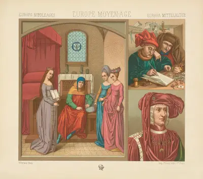 Interieur et costumes civils – XVe siecle von Auguste Racinet