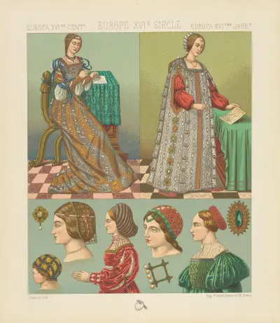Italie – costumes femines, Auguste Racinet