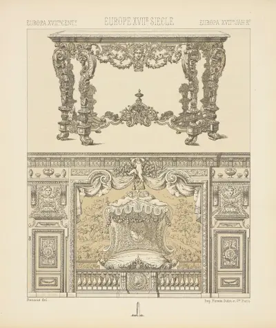 La chambre en alcove – mobilier, Auguste Racinet