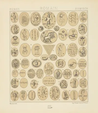 L’amulette, les abraxas, Auguste Racinet