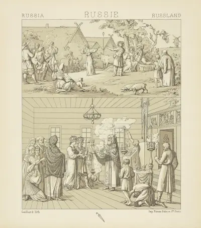 Le mariage Slave ; la danse russe, Auguste Racinet