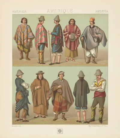 Les Chiliens; costumes populaires, Auguste Racinet