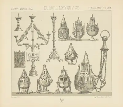 Religiöse Möbel von Auguste Racinet