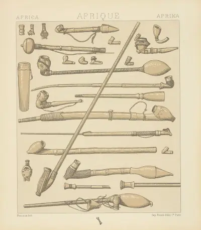 Pfeifen der Bewohner des zentralen Teils von Auguste Racinet