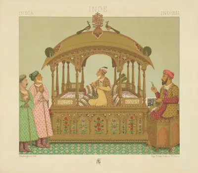 Trones portaties des empereurs Mongols av Auguste Racinet