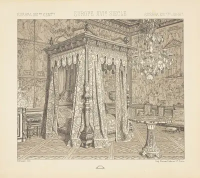 Innendekoration – das Paradebett von Auguste Racinet