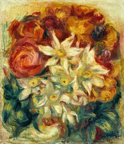 Bouquet de narcisses et de roses av Pierre-Auguste Renoir