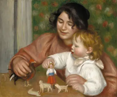 Dítě s hračkami – Gabrielle a malířův syn Jean, Pierre-Auguste Renoir