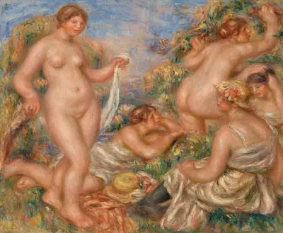 Composition, Five Bathers (Composition, cinq baigneuses) av Pierre-Auguste Renoir