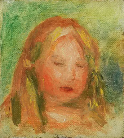Étude; Tête D’enfant (Coco) av Pierre-Auguste Renoir