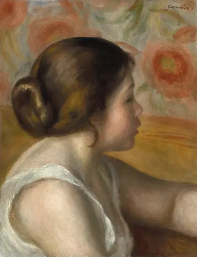 Head of a Young Girl av Pierre-Auguste Renoir