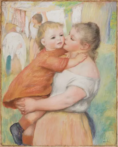 Laundress and Her Child (Aline and Pierre) av Pierre-Auguste Renoir
