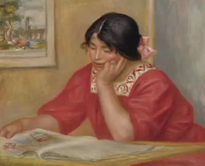 Léontine Lisant av Pierre-Auguste Renoir
