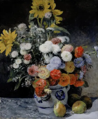Mixed Flowers in an Earthenware Pot av Pierre-Auguste Renoir