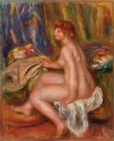 Seated Female Nude, Profile View (Femme nue assise, vue de profil) av Pierre-Auguste Renoir