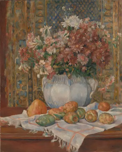 Still Life with Flowers and Prickly Pears av Pierre-Auguste Renoir