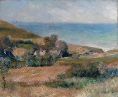 View of the Seacoast near Wargemont in Normandy av Pierre-Auguste Renoir