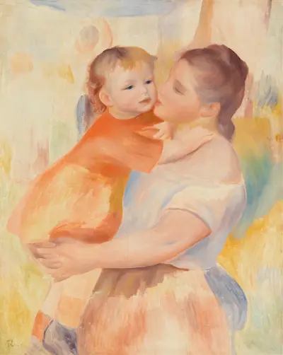Washerwoman and Child (La Blanchisseuse et son enfant) av Pierre-Auguste Renoir