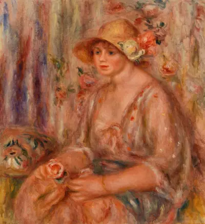 Woman in Muslin Dress (Femme en robe de mousseline) av Pierre-Auguste Renoir