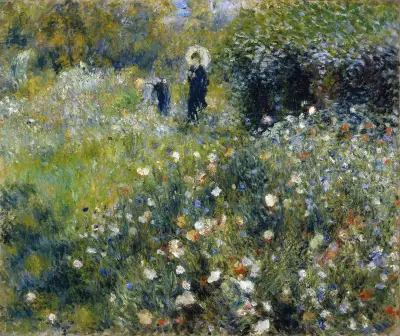 Žena se slunečníkem v zahradě, Pierre-Auguste Renoir