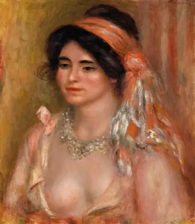 Woman with Black Hair (Jeune femme avec cheveux noirs, buste) av Pierre-Auguste Renoir