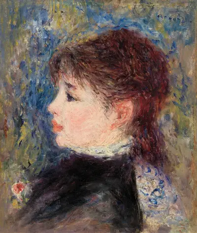 Young Woman with Rose (Jeune fille à la rose) av Pierre-Auguste Renoir