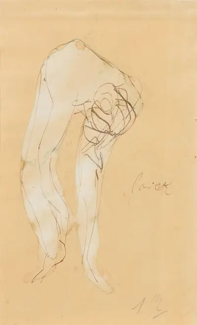 Weiblicher Akt, vorgebeugt von Auguste Rodin