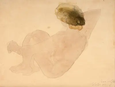 Kvinnlig nakenstudie av Auguste Rodin