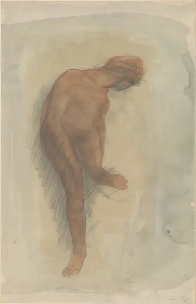 Akt kobiecy podtrzymujący lewą stopę, Auguste Rodin
