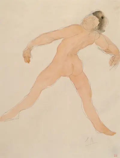 Kobieta tańcząca z odrzuconą głową, widok od tyłu, Auguste Rodin