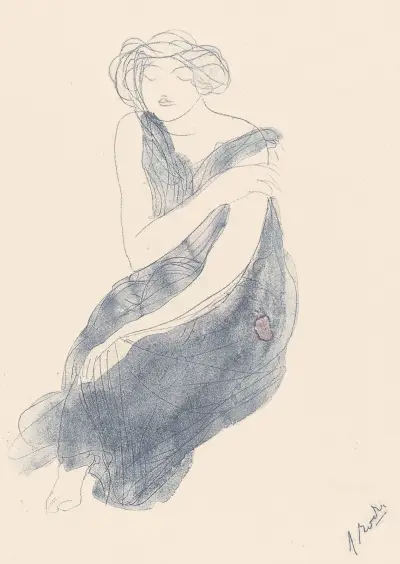 Frau im blauen Kleid von Auguste Rodin