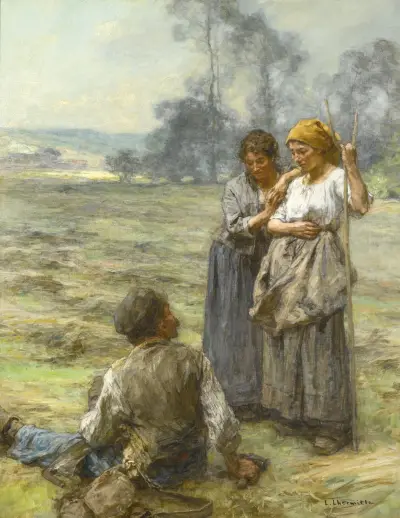 Hö och kvinnor på morgonen av Léon Augustin Lhermitte