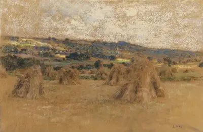 Gerbes En Tas av Léon Augustin Lhermitte