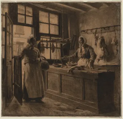 Interior of a Butcher Shop, 1881 – nr 1 av Léon Augustin Lhermitte