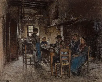 Välsignelsen i Chaussin nära Vichy av Léon Augustin Lhermitte